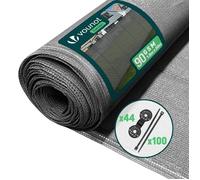 VOUNOT® Brise vue occultant en HDPE 90g/m² 1.8x20m avec attaches de fixation gris