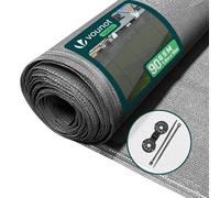 vounot® Brise Vue Occultant en HDPE 90g/m² avec Attaches et Clips de Fixation Protection Rayons UV Résistant aux Déchirures et au Vent Protection pour Jardin Balcon 1.8x10m Gris