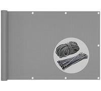 vounot® Brise Vue pour Balcon 100% HDPE 230g/m2 Protection UV Résistant aux Déchirures et au Vent Protection Contre Les Regards avec Attaches de Câble et Cordons 600x90cm Gris