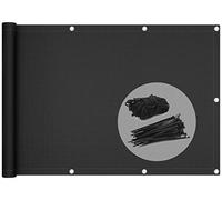 vounot® Brise Vue pour Balcon 100% HDPE 230g/m2 Protection UV Résistant aux Déchirures et au Vent Protection Contre Les Regards avec Attaches de Câble et Cordons 500x90cm Noir