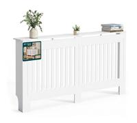 VOUNOT® Cache-radiateur à lattes verticales anti-basculement 152×19×82 cm blanc