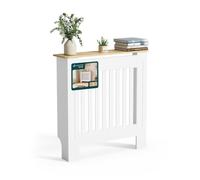 VOUNOT® Cache-radiateur à lattes verticales anti-basculement 78×19×82 cm blanc chêne