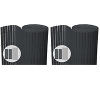 VOUNOT® Canisse en PVC Brise Vue Ultra Renforcé avec Attaches de Fixation Double Face pour Jardin Balcon et Terrasse Résistante à la Corrosion et aux Intempéries 80x300cm Gris (Lot de 2)