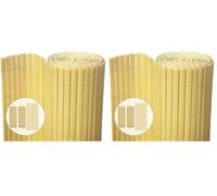 VOUNOT® Canisse en PVC Brise Vue Ultra Renforcé avec Attaches de Fixation Double Face pour Jardin Balcon et Terrasse Résistante à la Corrosion et aux Intempéries 80x300cm Beige (Lot de 2)
