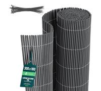 VOUNOT® Canisse en PVC Ultra Renforcé Brise Vue Occultation Double Face avec Attaches de Fixation Clôture Résistante UV Intempéries pour Jardin Balcon Terrasse 100x300cm Anthracite