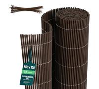 VOUNOT® Canisse en PVC Ultra Renforcé Brise Vue Occultation Double Face avec Attaches de Fixation Clôture Résistante UV Intempéries pour Jardin Balcon Terrasse 100x500cm Couleur Osier