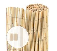 vounot® Canisse en Roseau Naturel 140x300cm Brise Vue en Rouleaux avec Attaches de Fixation Protection Contre Regards Clôture Extérieure Décorative pour Jardin Terrasse et Balcon