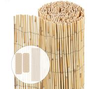 vounot® Canisse en Roseau Naturel 140x600cm Brise Vue en Rouleaux avec Attaches de Fixation Protection Contre Regards Clôture Extérieure Décorative pour Jardin Terrasse et Balcon