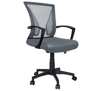 vounot® Chaise de Bureau Ergonomique avec Soutien Lombaire Ajustable Fauteuil de Bureau Hauteur Réglable Siège Dossier en Maille Respirante Inclinable à roulettes Pivotantes Gris