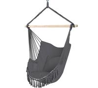 Fauteuil suspendu VOUNOT® XXL avec 2 coussins et une étagère à livres, fauteuil suspendu gris