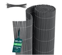 VOUNOT® Canisse en PVC Ultra Renforcé Brise Vue Occultation Double Face avec Attaches de Fixation Clôture Résistante UV Intempéries pour Jardin Balcon Terrasse 100x300cm Anthracite