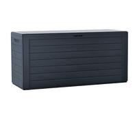 VOUNOT® Coffre de jardin 280L avec poignées - Malle de rangement extérieur en PP - 116x44x55cm - Style bois anthracite