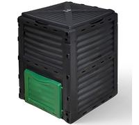 VOUNOT Composteur de Jardin 300L Qualité Supérieure Bac Composteur pour Jardin Déchets Bac à Composte en Polypropylène Résistant aux Chocs et aux UV Noir Vert Lot de 1