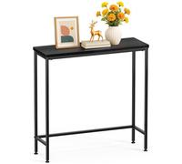 VOUNOT® Console table 75x24x75cm en métal et MDF noir - style industrie - pour couloir entrée salon bureau chambre