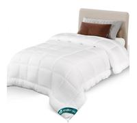 VOUNOT® Couette tempérée 155x200cm 300gsm blanc - Couette chaude douce respirante en microfibre - Certifiée Oeko-Tex