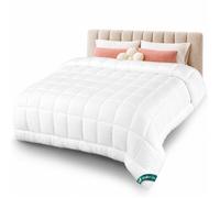 VOUNOT® Couette tempérée 260x240cm 300gsm blanc - Couette chaude douce respirante en microfibre - Certifiée Oeko-Tex