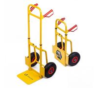 VOUNOT® Diable Pliable Charge Max. 200 kg Structure Renforcée Chariot de Manutention avec Roues Pneumatiques Diable de Transport avec Poignées Ergonomiques pour Déménagement Livraison Entrepôt Jaune