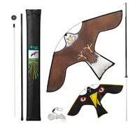 VOUNOT® - Ensemble de 2 répulsifs pour oiseaux "Falke Drachen" avec une tige télescopique de 4 mètres, modèle B&G