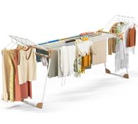 VOUNOT® Étagère à linge extensible, avec ailes rabattables, dimensions 284x55x122 cm, couleur blanche