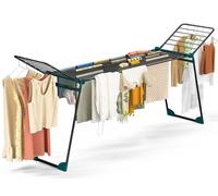 VOUNOT® Étagère à linge extensible, avec ailes rabattables, dimensions 284x55x122 cm, couleur noire