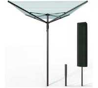 VOUNOT® Étendoir à linge extérieur rotatif 45m avec housse de protection - Séchoir parapluie grande surface d'étendage - Gris