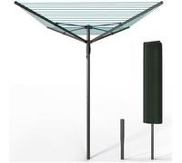 VOUNOT® Étendoir à linge extérieur rotatif 50m avec housse de protection - Séchoir parapluie grande surface d'étendage - Gris