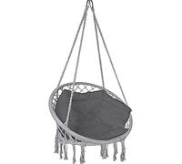 Fauteuil suspendu VOUNOT® avec coussin et étagère à livres, fauteuil suspendu gris