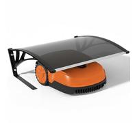 VOUNOT® Garage de Tondeuse Robot 105x80x46 cm Abri pour Robot avec Pied en Métal Tondeuse Protection Exterieur Contre Pluie UV et Intemperies Toit Rigide pour Jardin Pelouse Gris Foncé