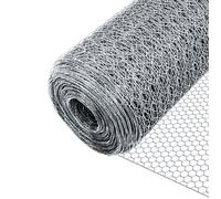 VOUNOT® Grillage à poule - Acier galvanisé - Maille 25mm - 1x50M - Filet de clôture pour poulailler
