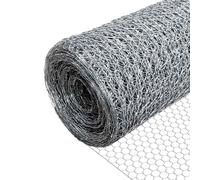 VOUNOT® Grillage a Poule en Acier Galvanise 1x25m Maille 25mm Hexagonal Triple Torsion Cloture Resistant Poulailler Jardin Grillage pour Elevage Volaille, Clôtures Resistant aux Intemperie