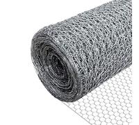 VOUNOT® Grillage a Poule en Acier Galvanise 1x25m Maille 25mm Hexagonal Triple Torsion Cloture Resistant Poulailler Jardin Grillage pour Elevage Volaille, Clôtures Resistant aux Intemperie