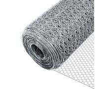 VOUNOT Grillage à poule renforcé - Acier galvanisé - Triple torsion - Maille 13 mm - 1x50 m