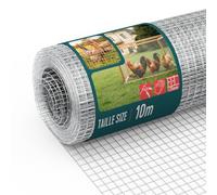 VOUNOT® Grillage Soudé Galvanisé Rouleau 1x10m Maille 25 mm Fil 1 mm Treillis et Clôture Métallique pour Jardin Petits Animaux et Poulailler