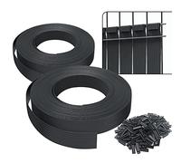 VOUNOT® Kit de lamelles occultantes PVC brise vue 150m x 4.7cm avec 300 clips Noir