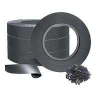 VOUNOT® Kit de lamelles Occultantes PVC 300m x 4.7cm 600 Clips Brise Vue de Qualité Bandes de Protection pour Panneau Grillagé Clôtures Rigides Gris