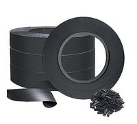 VOUNOT® Kit de lamelles Occultantes PVC 300m x 4.7cm 600 Clips Brise Vue de Qualité Bandes de Protection pour Panneau Grillagé Clôtures Rigides Noir