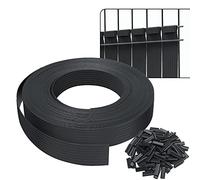 VOUNOT® Kit de lamelles occultantes PVC brise vue 75m x 4.7cm avec 150 clips Noir