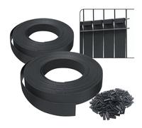 VOUNOT® Kit de lamelles occultantes PVC brise vue 150m x 4.7cm avec 300 clips Noir