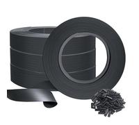 VOUNOT® Kit de lamelles occultantes PVC brise vue 300m x 4.7cm avec 600 clips Noir