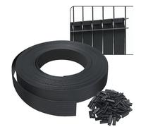 VOUNOT® Kit de lamelles occultantes PVC brise vue 75m x 4.7cm avec 150 clips Noir