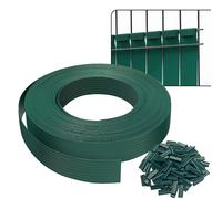 VOUNOT® Kit de lamelles occultantes PVC brise vue 75m x 4.7cm avec 150 clips Vert