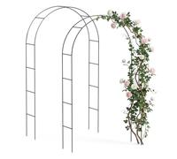 VOUNOT® Lot de 2 Arches de Jardin pour Plantes Grimpantes 140x37x240cm Noir | Support à Rosiers Vertical, Structure Modulable pour Plantes Grimpantes, Décoration pour Mariage et Jardin, Montage Simple