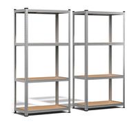 VOUNOT® Lot de 2 étagères métalliques charge lourde 700kg - 80x40x160cm - 4 tablettes réglables - rayonnage robuste
