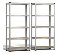 VOUNOT® Lot de 2 Etagères métalliques charge lourde 875kg - 70x30x150cm - 5 tablettes réglables - rayonnage robuste