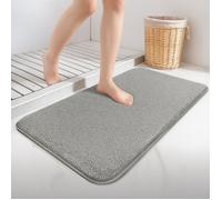 VOUNOT® Lot de 2 Tapis de bain antidérapant en microfibre 60x90cm gris - Ultra doux et absorbant - Lavable en machine