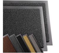 VOUNOT® Lot de 2 Tapis de porte paillasson d'entrée 40x60cm gris noir - antidérapant antipoussière imperméable lavable