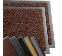 VOUNOT® Lot de 2 Tapis de porte paillasson d'entrée 40x60cm marron noir - antidérapant antipoussière imperméable lavable