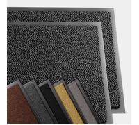 VOUNOT® Lot de 2 Tapis de porte paillasson d'entrée 60x90cm gris noir - antidérapant antipoussière imperméable lavable