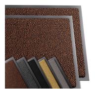 VOUNOT® Lot de 2 Tapis de porte paillasson d'entrée 60x90cm marron noir - antidérapant antipoussière imperméable lavable