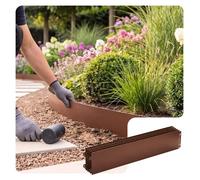 VOUNOT® Lot de 20 Bordure de jardin en métal flexible 100x13cm marron - Clôture gazon antirouille 20m